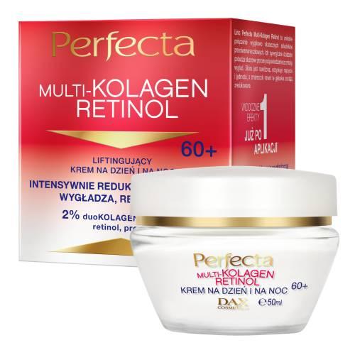 Miniaturka artykułu - Perfecta Multi-Kolagen Retinol 60+ Liftingujący krem do twarzy na dzień i na noc, 50 ml