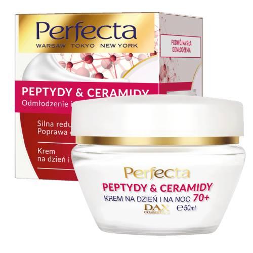 Miniaturka artykułu - PERFECTA Peptydy & Ceramidy 70+ Krem do twarzy na dzień i na noc, 50ml