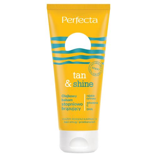 Miniaturka artykułu - PERFECTA Tan & Shine Olejkowy balsam stopniowo brązujący do ciała, 200 ml
