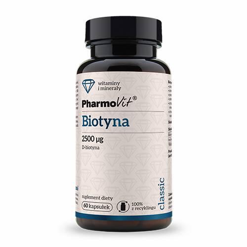 Miniaturka artykułu - PHARMOVIT Biotyna 2500 mcg - 60 kaps.