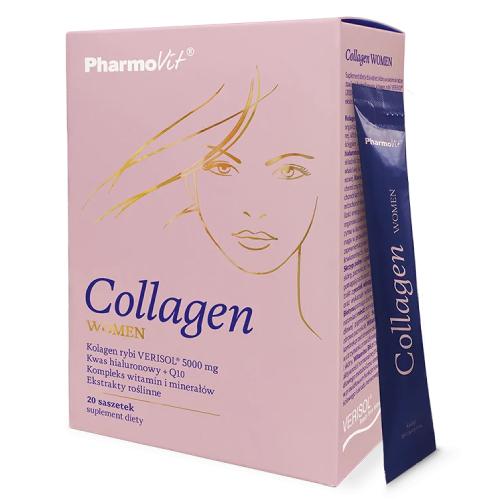 Miniaturka artykułu - PHARMOVIT Collagen Women Kolagen rybi, 20 saszetek