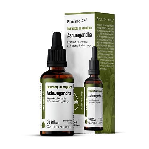 Zdjęcie produktu - PharmoVit Ekstrakty w kroplach Ashwagandha, 30 ml 