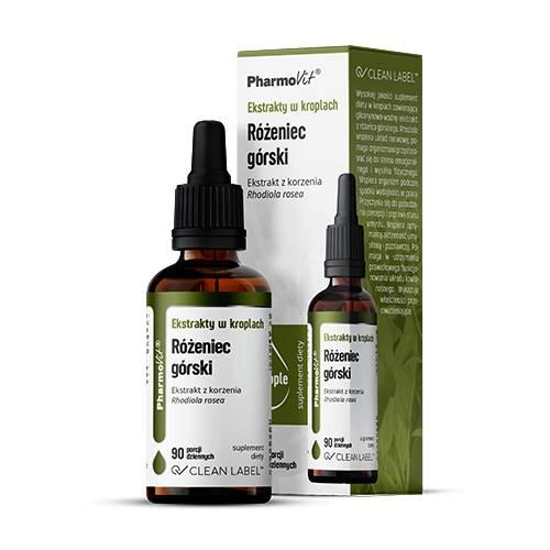 Zdjęcie produktu - PharmoVit Ekstrakty w kroplach R&oacute;żeniec g&oacute;rski, 30 ml