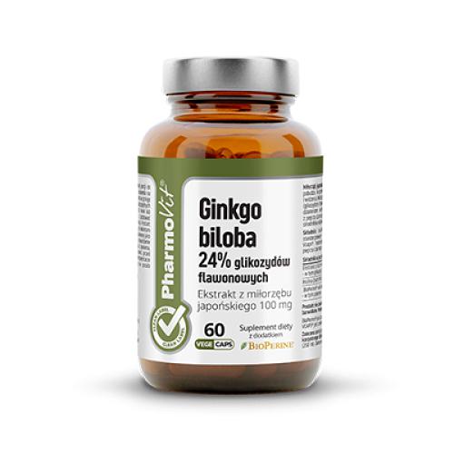 Miniaturka artykułu - PHARMOVIT Ginkgo biloba 24% glikozyd&oacute;w flawonowych, 60 kaps.