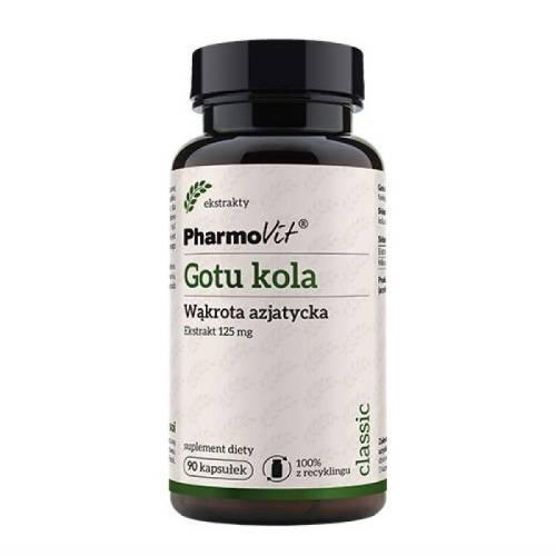 Miniaturka artykułu - PHARMOVIT Gotu kola Wąkrota azjatycka 125 mg, 90kaps. 
