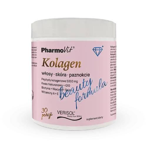 Miniaturka artykułu - PHARMOVIT Kolagen Beauty Formula proszek, 174 g