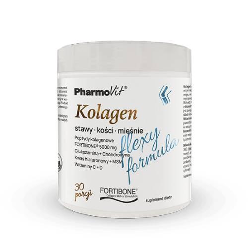 Miniaturka artykułu - PHARMOVIT Kolagen Flexy Formula proszek, 196 g