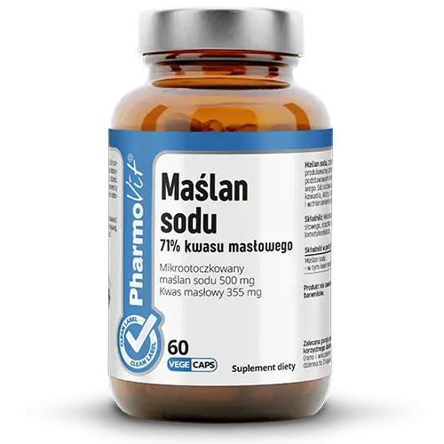 Miniaturka artykułu - PHARMOVIT Maślan Sodu 71% kwasu masłowego, 60 kaps.