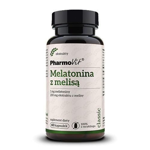 Miniaturka artykułu - PHARMOVIT Melatonina z melisą, 60kaps.