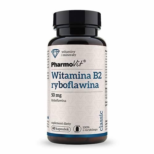 Miniaturka artykułu - PHARMOVIT Witamina B2 ryboflawina 50mg, 60kaps.