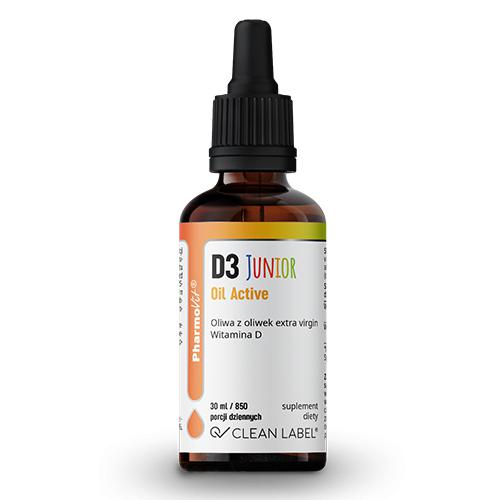 Miniaturka artykułu - PHARMOVIT Witamina D3 Junior Oil Active, 30 ml