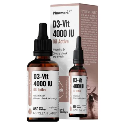Miniaturka artykułu - PHARMOVIT Witamina D3-Vit 4000 IU Oil Active, 30 ml