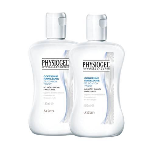 Miniaturka artykułu - Physiogel Hypoallergenic Żel do mycia twarzy, 2 x 150 ml