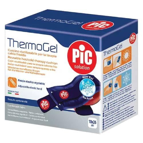 Miniaturka artykułu - PIC Thermogel Kompres żelowy ciepło-zimno 10 x 26 cm z opaską elastyczną i pokrowcem, 1 szt.