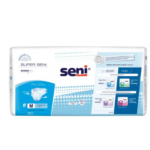 Miniaturka artykułu - SENI SUPER AIR M, 30 szt. - Pieluchomajtki dla dorosłych