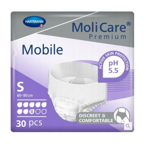Miniaturka artykułu - Pieluchomajtki MOLICARE PREMIUM Mobile 8K rozmiar S, 30szt.