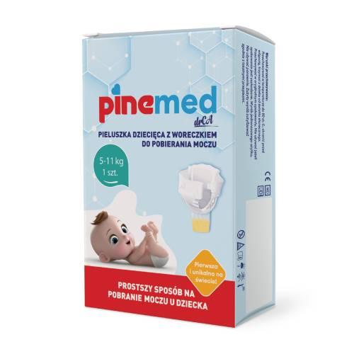 Miniaturka artykułu - PINEMED Pieluszka dziecięca z woreczkiem do pobierania moczu 5-11kg, 1 sztuka
