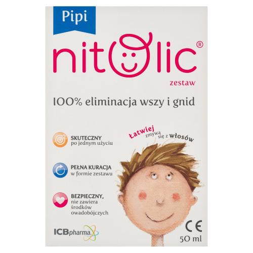Miniaturka artykułu - Pipi Nitolic spray przeciw wszawicy (50 ml + grzebyk) ZESTAW KR&Oacute;TKA DATA 25.07.2022