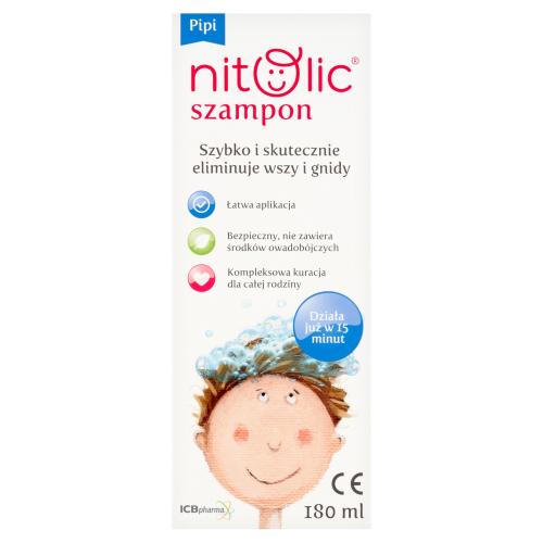 Miniaturka artykułu - Pipi Nitolic Szampon, 180 ml - leczenie wszawicy