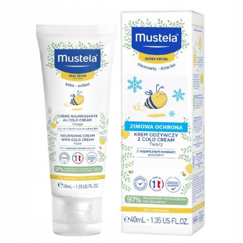 Miniaturka artykułu - Mustela Bebe Zimowa ochrona Krem odżywczy z Cold Cream dla dzieci, 40 ml