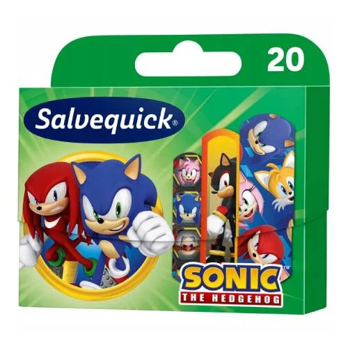 Miniaturka artykułu - SALVEQUICK Plastry opatrunkowe dla dzieci Sonic, 20 szt.