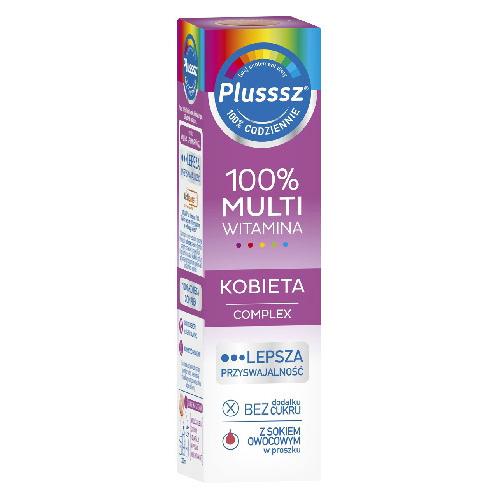 Miniaturka artykułu - Plusssz 100% Multiwitamina Kobieta Complex, 20 tabletek musujących