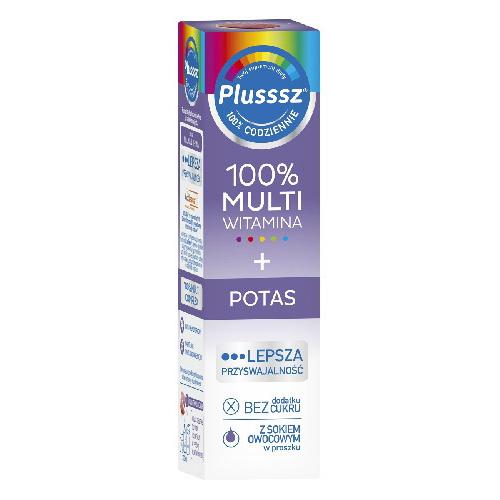 Miniaturka artykułu - Plusssz 100% Multiwitamina + Potas, 20 tabletek musujących