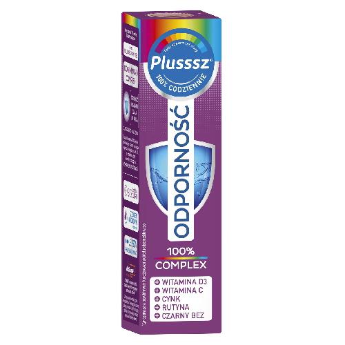 Miniaturka artykułu - Plusssz Odporność 100% Complex, 20 tabletek musujących