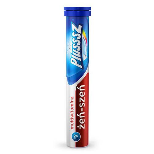 Miniaturka artykułu - Plusssz Żeń-szeń + Multiwitamina - 24 tabletki musujace