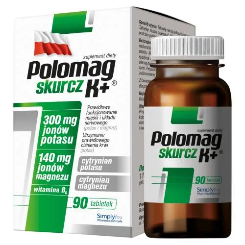 Miniaturka artykułu - Polomag Skurcz K+, 90 tabl. - suplement diety z magnezem