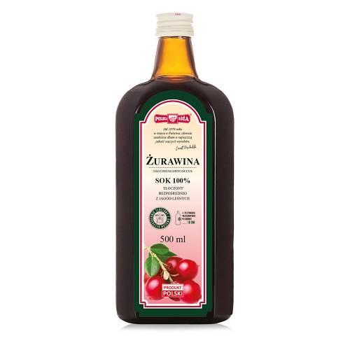Miniaturka artykułu - Polska R&oacute;ża Sok żurawina bez cukru, 500 ml