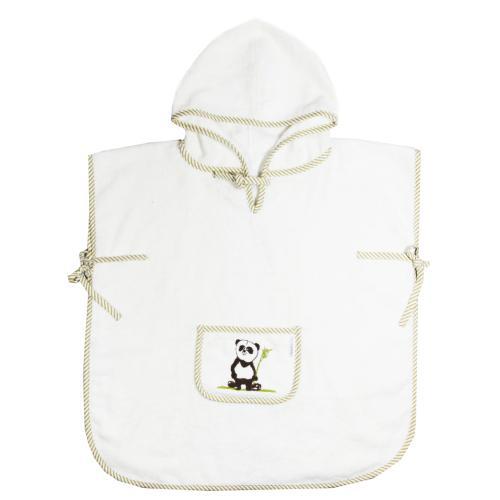Miniaturka artykułu - Poncho dziecięce bambusowe Panda 116/122 Ecru