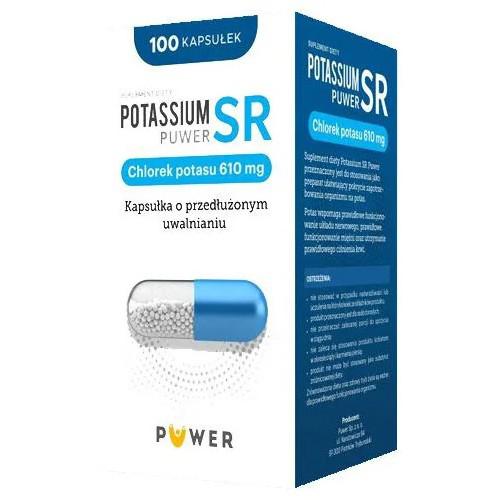 Miniaturka artykułu - Potassium SR Puwer, chlorek potasu 610mg, 100 kapsułek