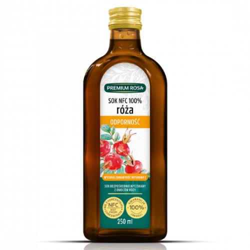 Miniaturka artykułu - PREMIUM ROSA Sok z r&oacute;ży NFC 100%, 250 ml