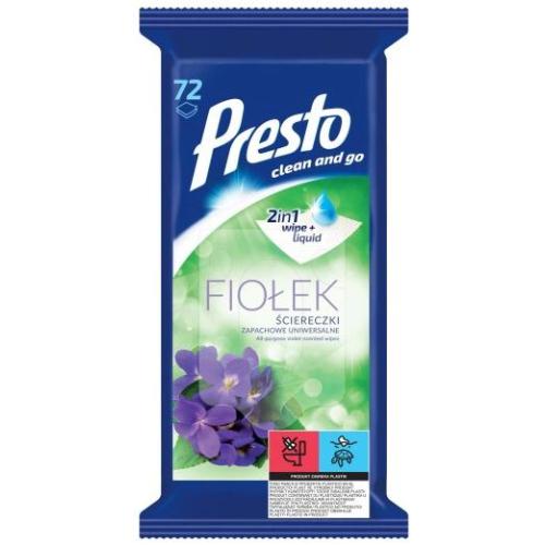 Miniaturka artykułu - PRESTO Ściereczki uniwersalne Fiołek, 72szt.