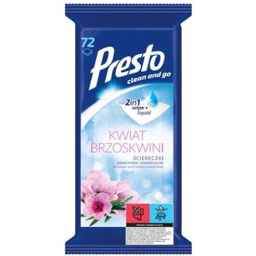Miniaturka artykułu - PRESTO Ściereczki uniwersalne Kwiat Brzoskwini, 72szt.