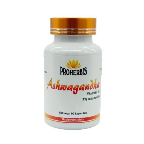 Miniaturka artykułu - PROHERBIS Ashwagandha ekstrakt, 90 kaps.
