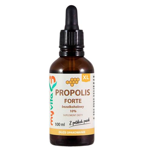Miniaturka artykułu - MyVita Propolis Forte bezalkoholowy 10 % krople, 100 ml