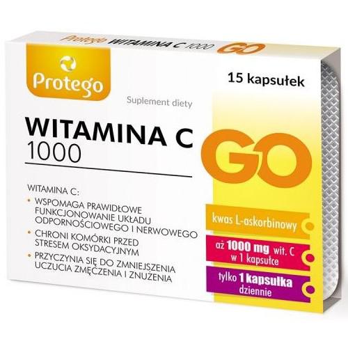 Miniaturka artykułu - WITAMINA C 1000 GO Protego, 15kaps.