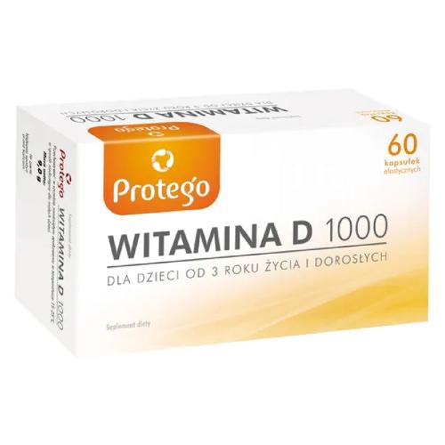 Miniaturka artykułu - Protego Witamina D 1000 - 60 kapsułek