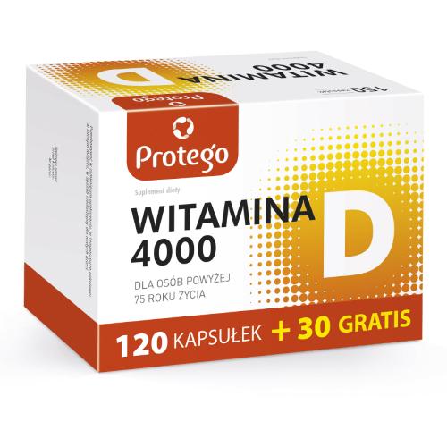 Miniaturka artykułu - Protego Witamina D 4000, 150 kaps.
