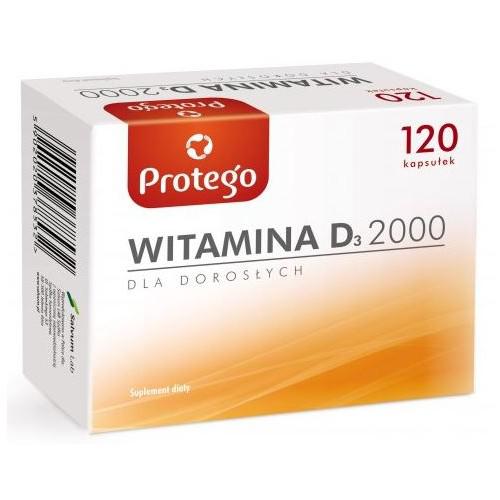 Miniaturka artykułu - WITAMINA D3 2000 Protego, 120kaps.