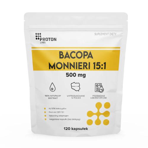 Miniaturka artykułu - Proton Labs Bacopa Monnieri 500 mg 15:1, 120 kaps.
