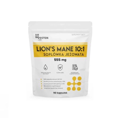 Proton Labs Lion's Mane 555 mg Sopl&oacute;wka jeżowata 10:1, 90 kaps.