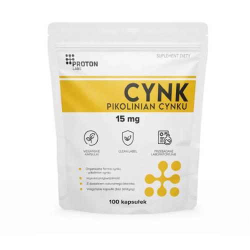 Miniaturka artykułu - Proton Labs Pikolinian cynku 15 mg, 100 kaps.