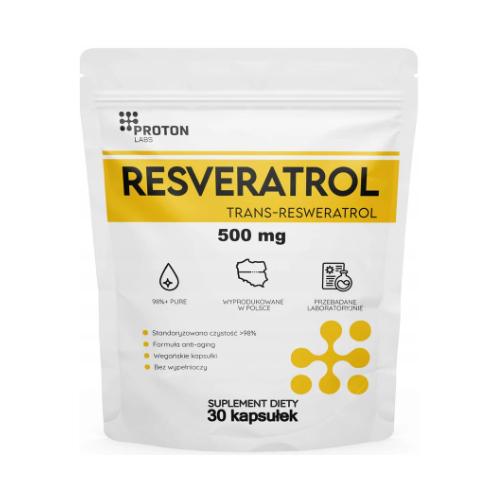 Miniaturka artykułu - Proton Labs Resveratrol 500 mg, 30 kaps.