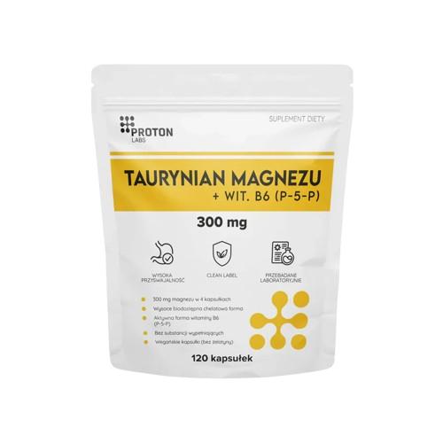 Miniaturka artykułu - Proton Labs Taurynian magnezu + wit. B6, 120 kaps.