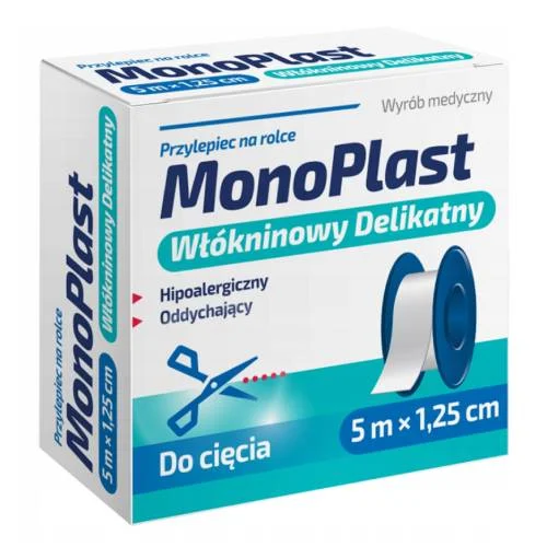 Miniaturka artykułu - MonoPlast Przylepiec wł&oacute;kninowy delikatny 5 m x 1,25 cm