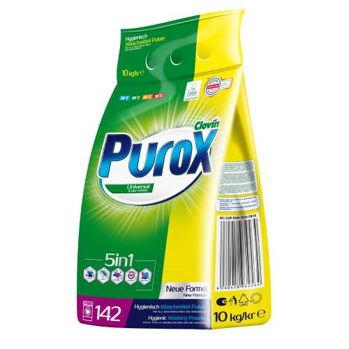 Miniaturka artykułu - Purox Universal Proszek do prania jasnych, kolorowych i ciemnych tkanin, 10 kg