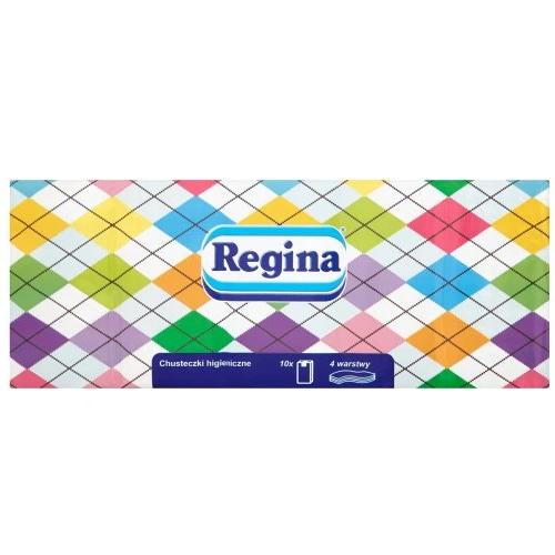 Miniaturka artykułu - REGINA Chusteczki higieniczne 4- warstwowe, 10paczek po 9szt.